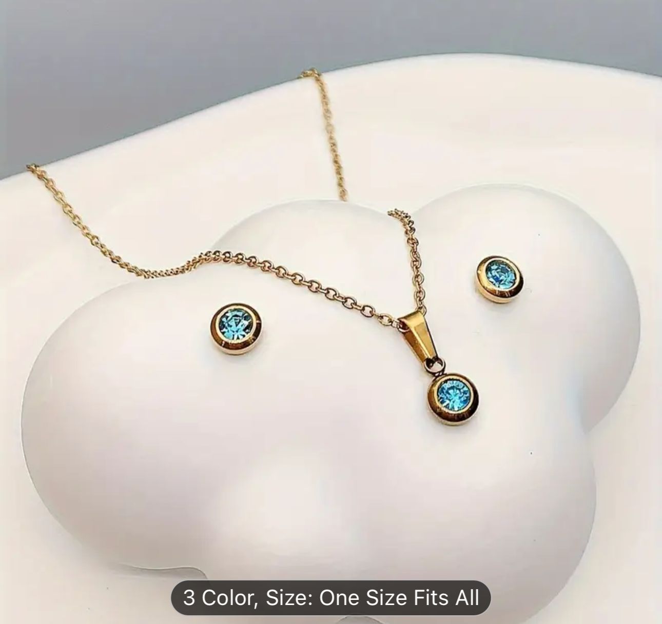 Gold Plated Stainless Steel Necklace And Earrings Set in Germany