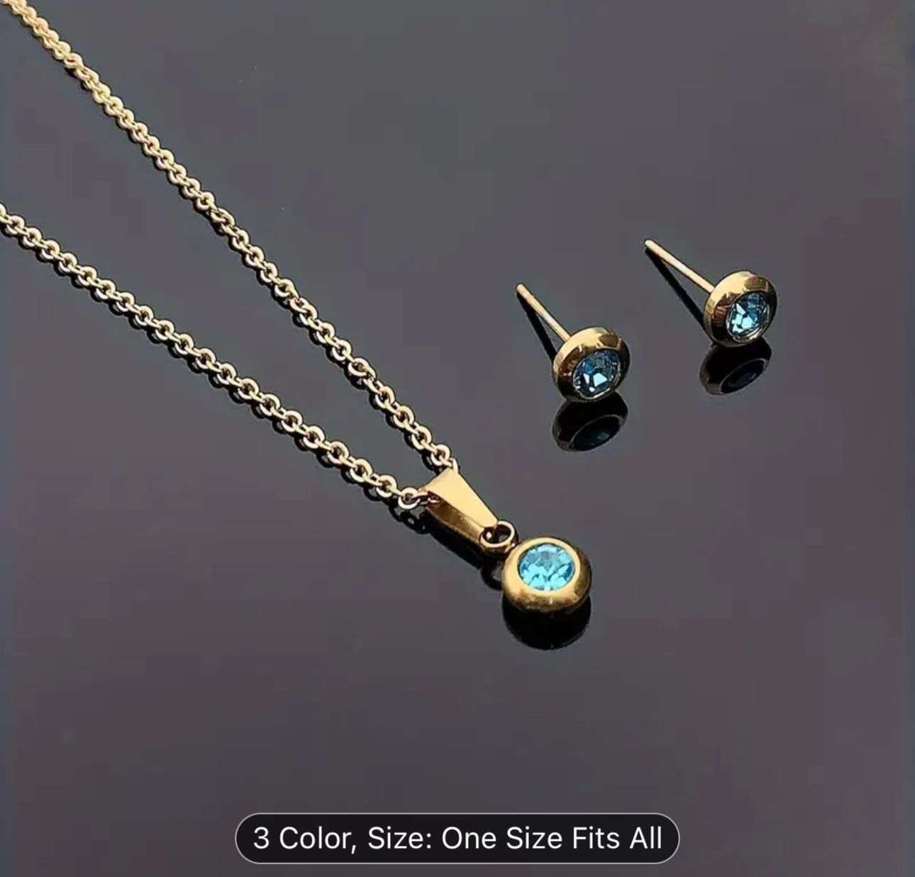 Gold Plated Stainless Steel Necklace And Earrings Set in Germany