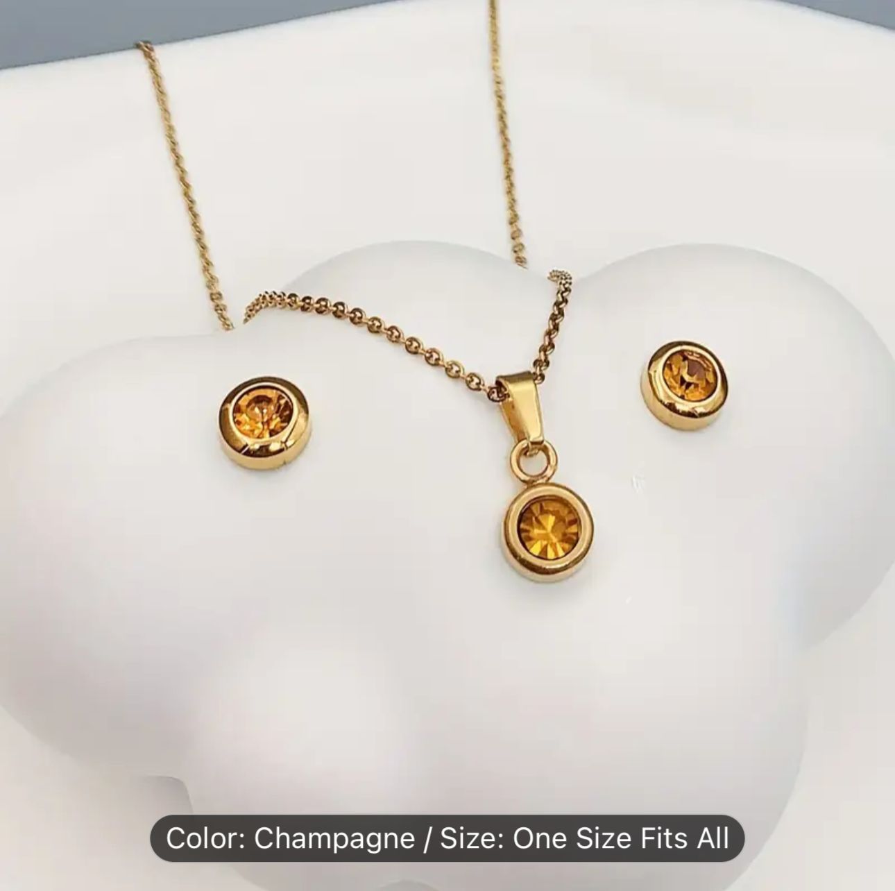 Gold Plated Stainless Steel Necklace And Earrings Set in Berlin