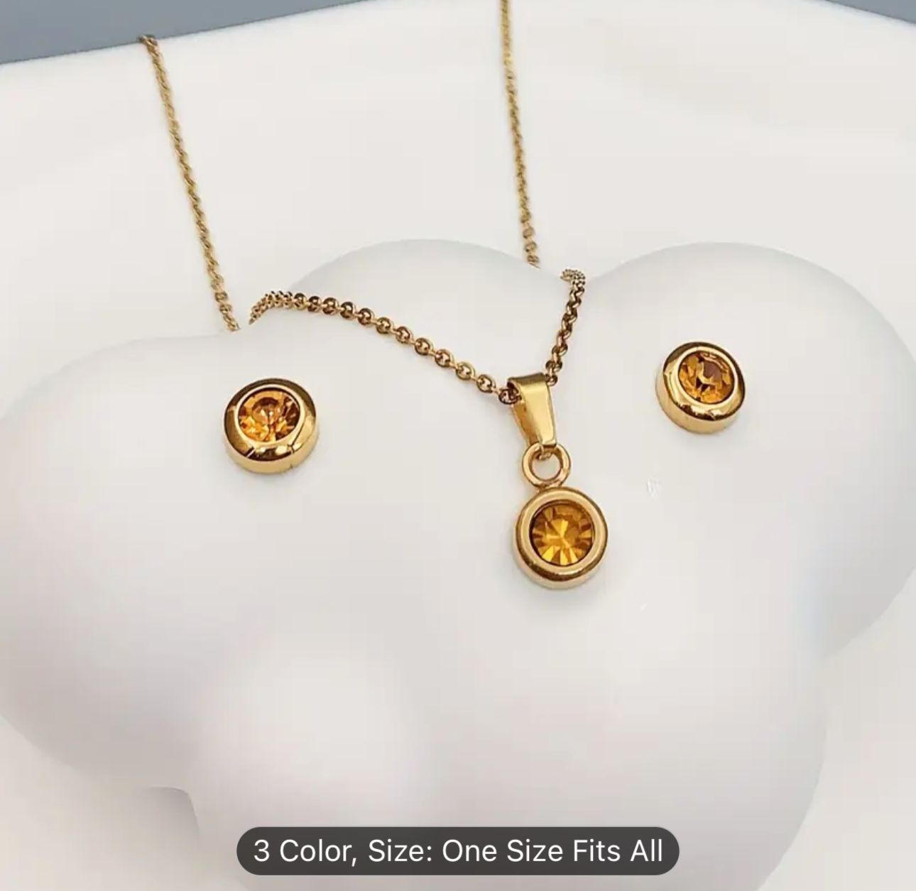 Gold Plated Stainless Steel Necklace And Earrings Set in Berlin