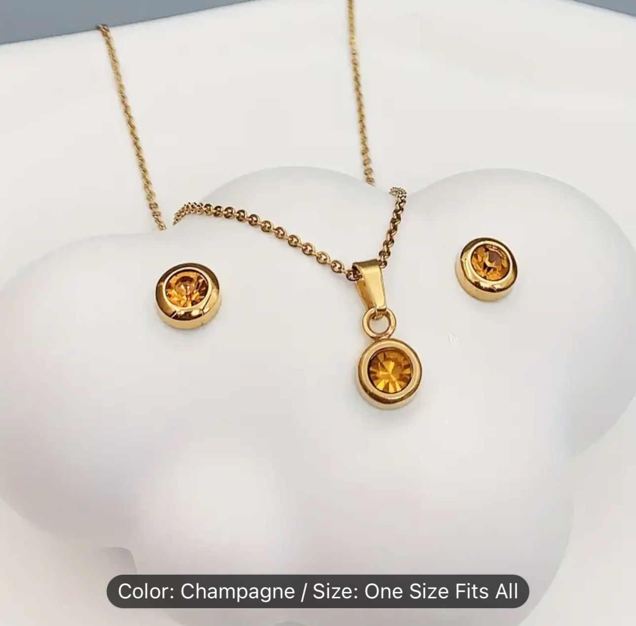 Gold Plated Stainless Steel Necklace And Earrings Set in Berlin
