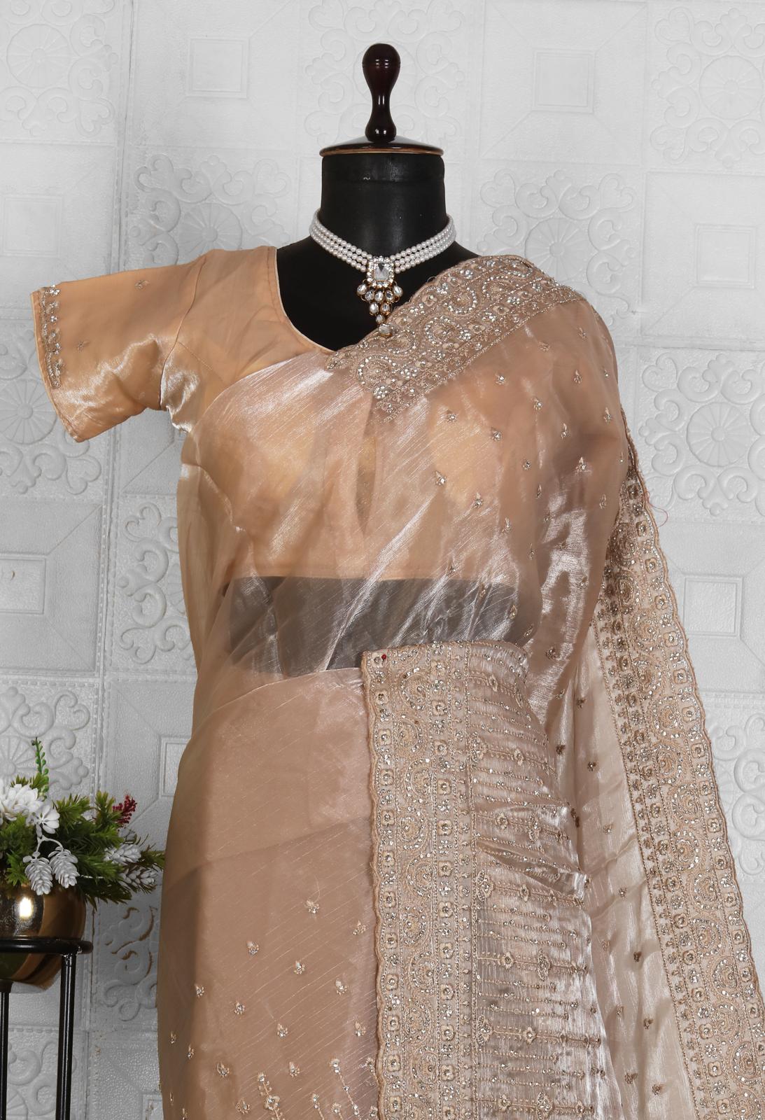 Chiffon Embroidered Saree Set Munich