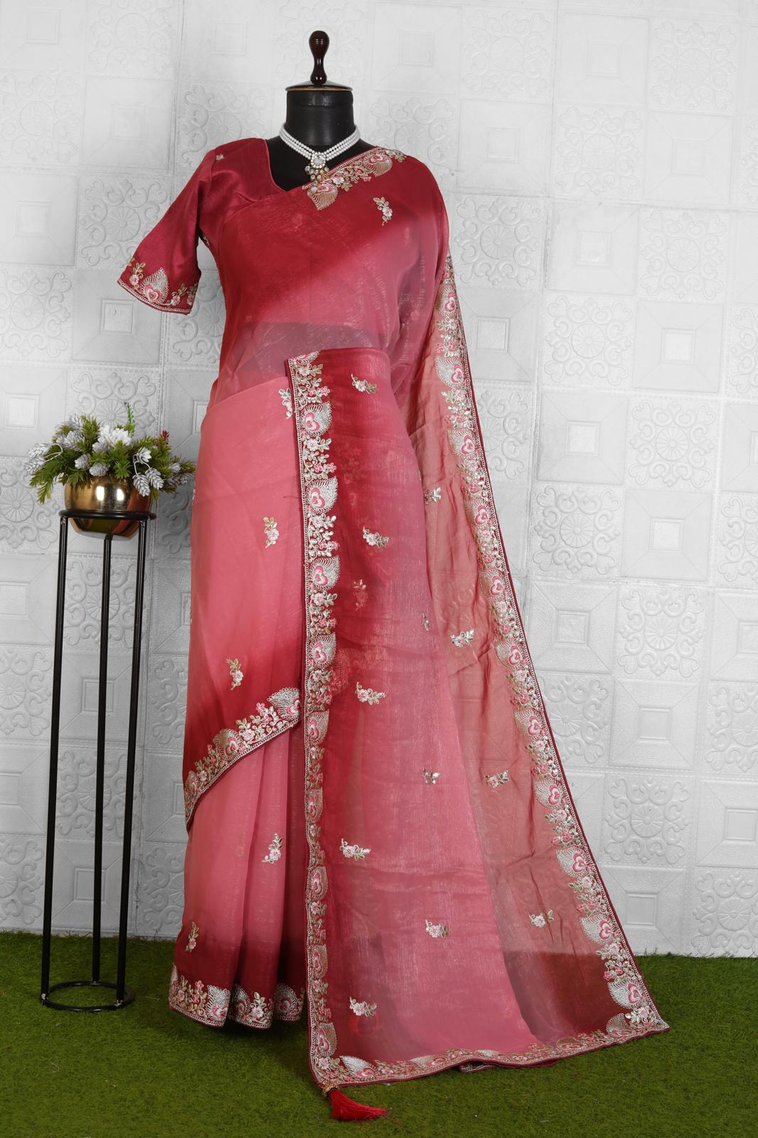 Unique Embroidered Organza Saree in Berlin