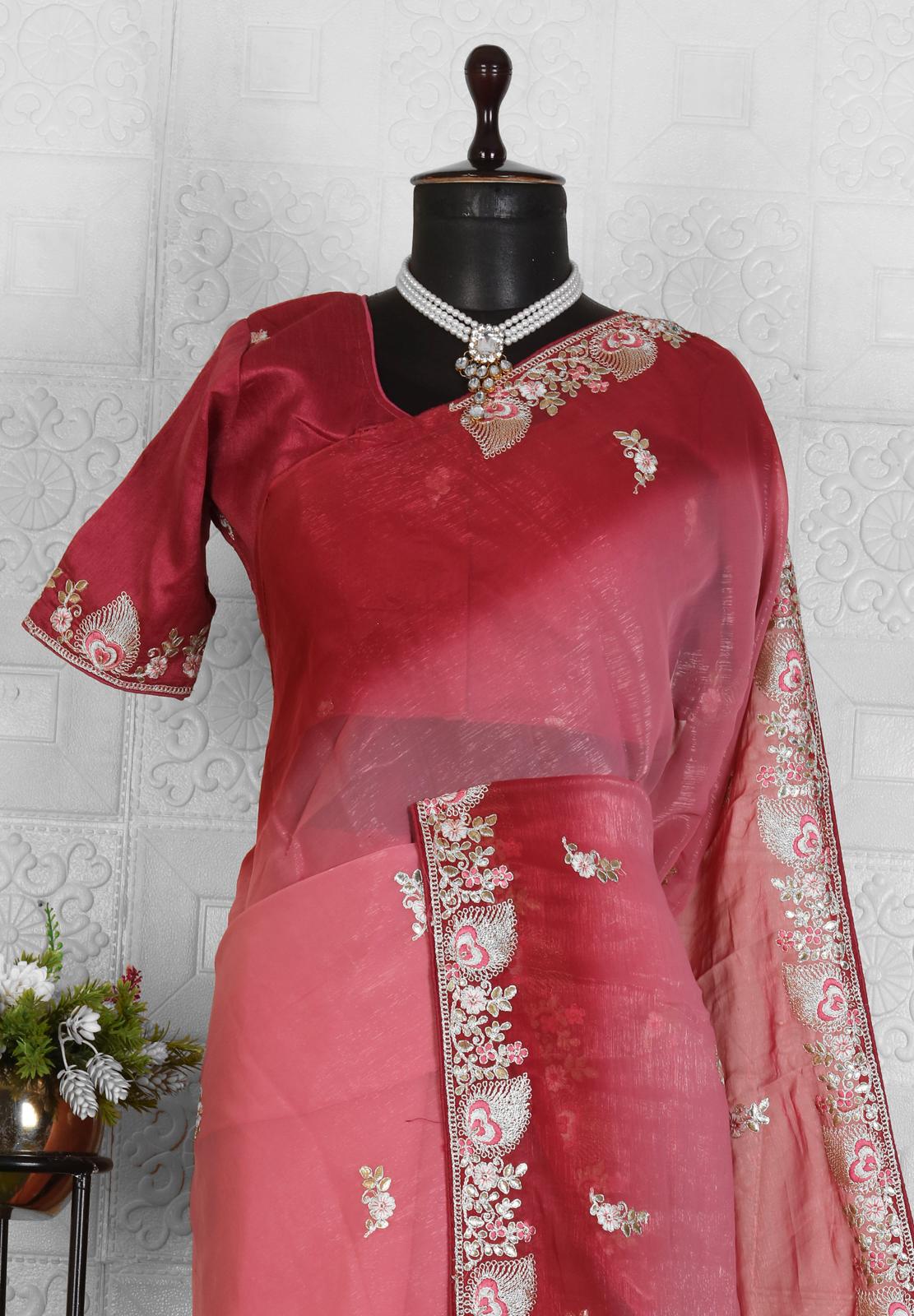 Unique Embroidered Organza Saree in Berlin