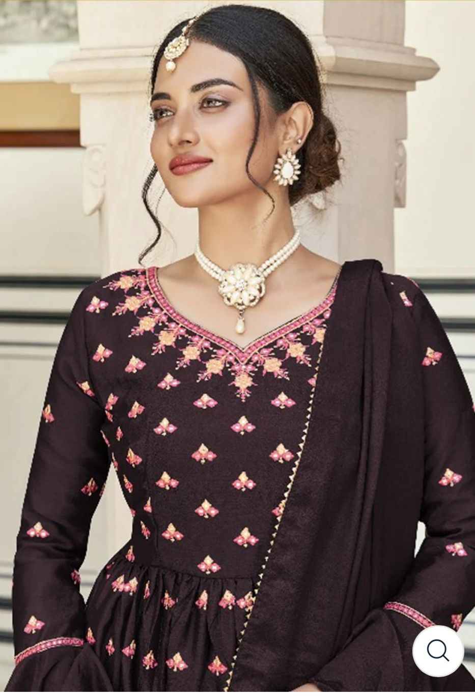 Chinnon with heavy Embroidery Suit Set In Germany