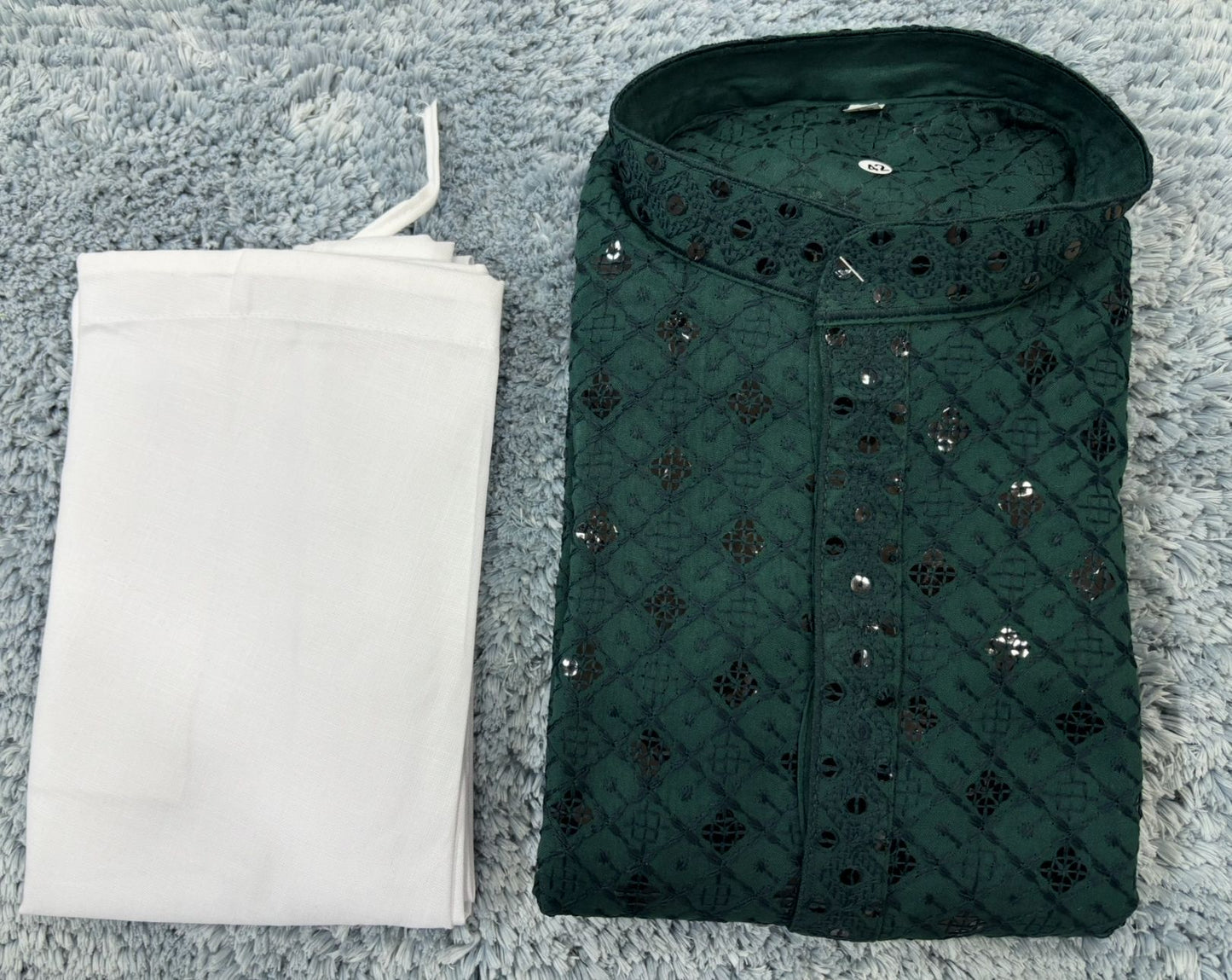 MENS CHIKENKARI HEAVY RAYON KURTA IN GERMANY