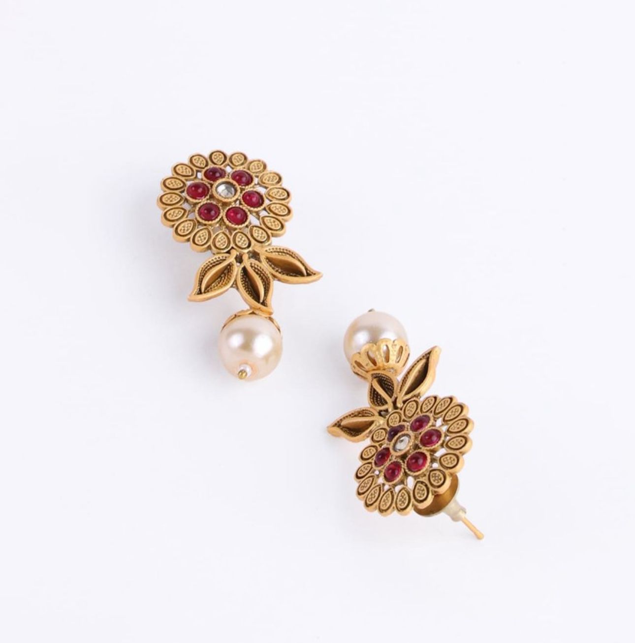 Gold-Plated Beaded & Stone-Studded Floral Jewelery Set in Berlin