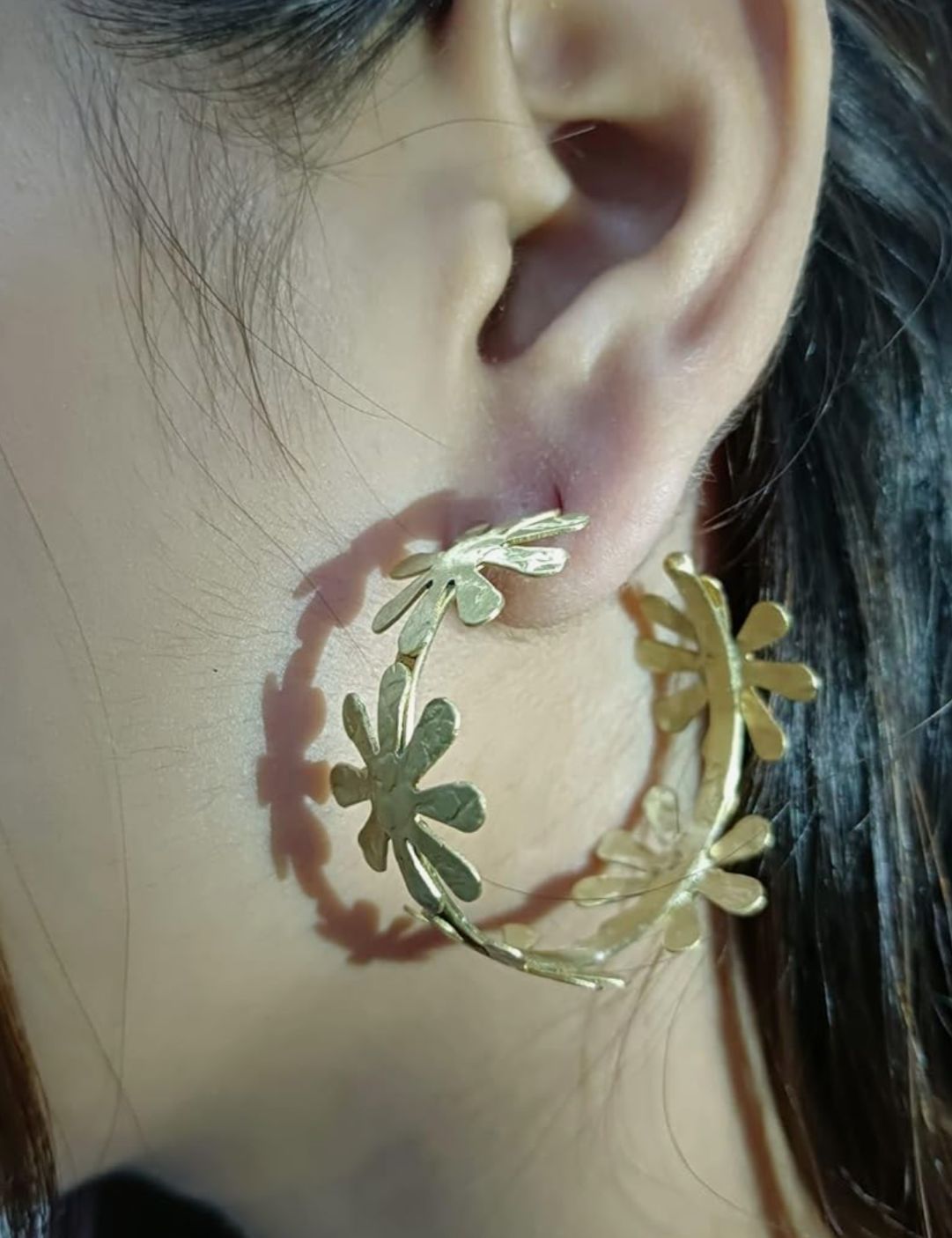 Golden Brass Fancy Earrings For Girl And women in Germany