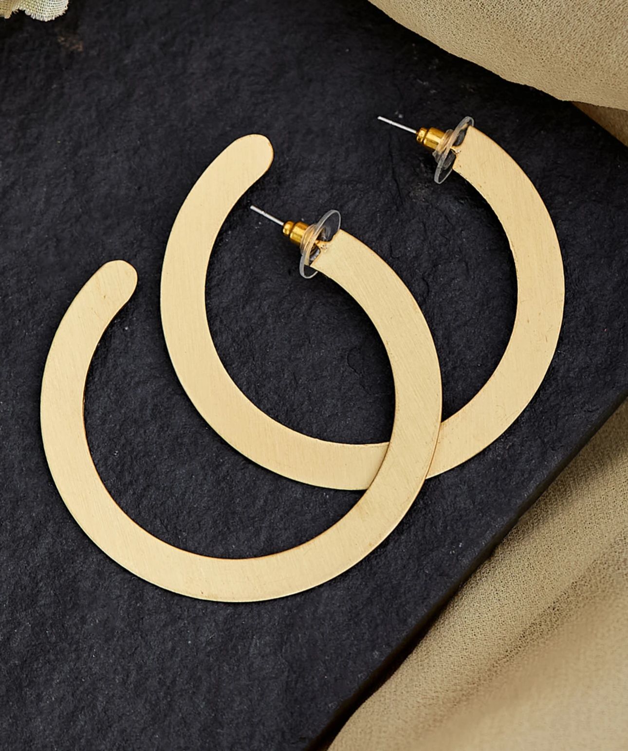 Gold Plated Partywear Lightweight Brass Earring in Berlin