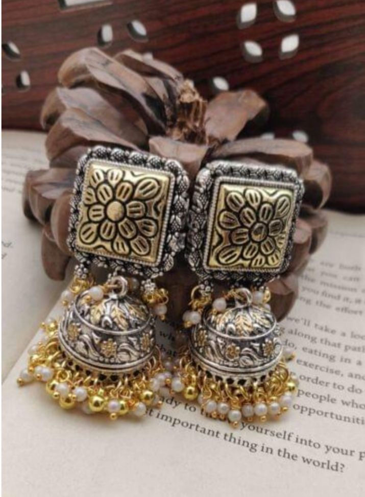 Gold Plated Alloy Oxidized Jhumki Earring in Germany