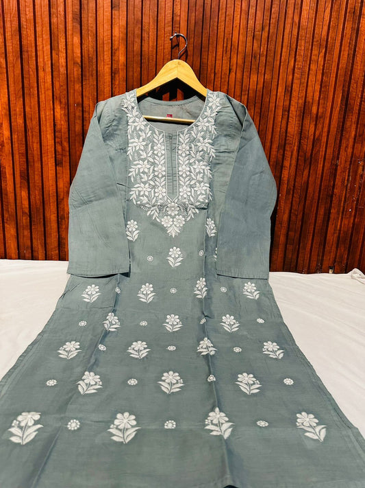 Kurti for Women embroidery and fabric detail - Neha Couture Indian Fashion
