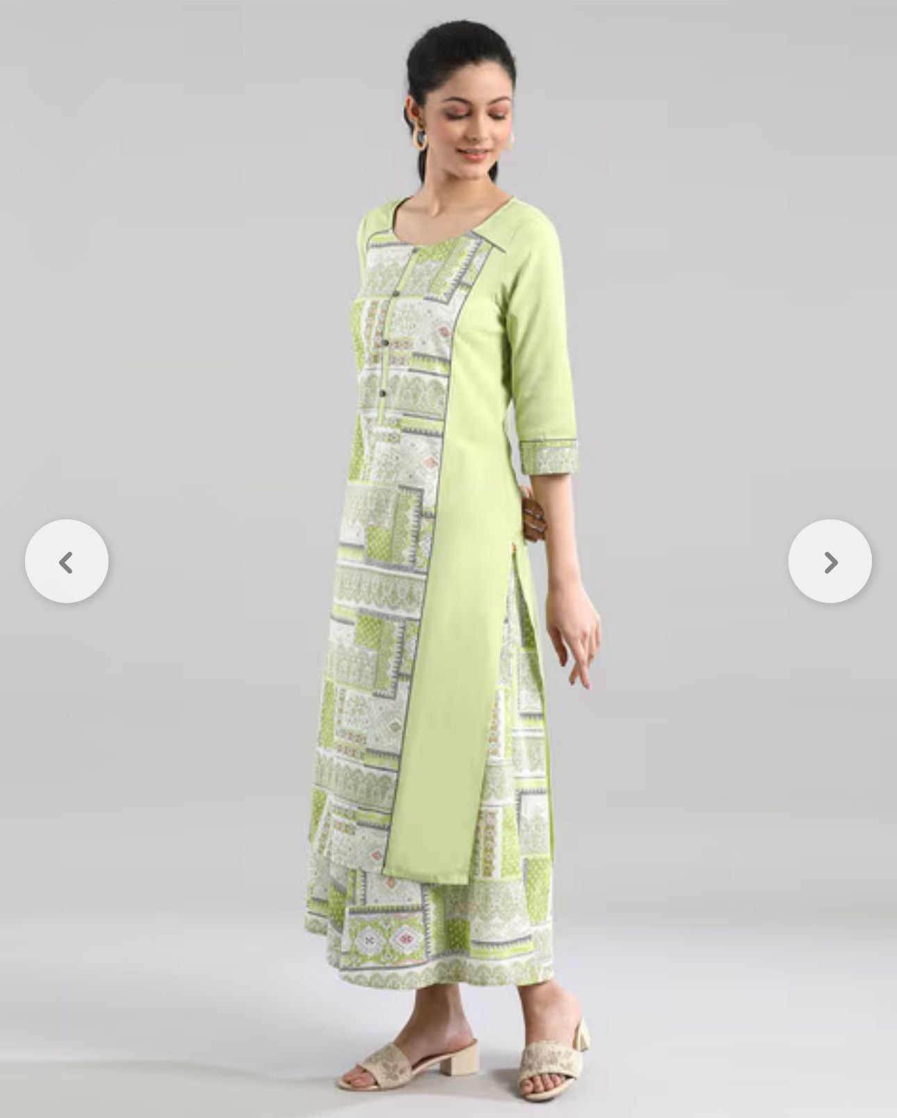 Printed Round Neck Cotton Flax Women Kurta Set in Germany