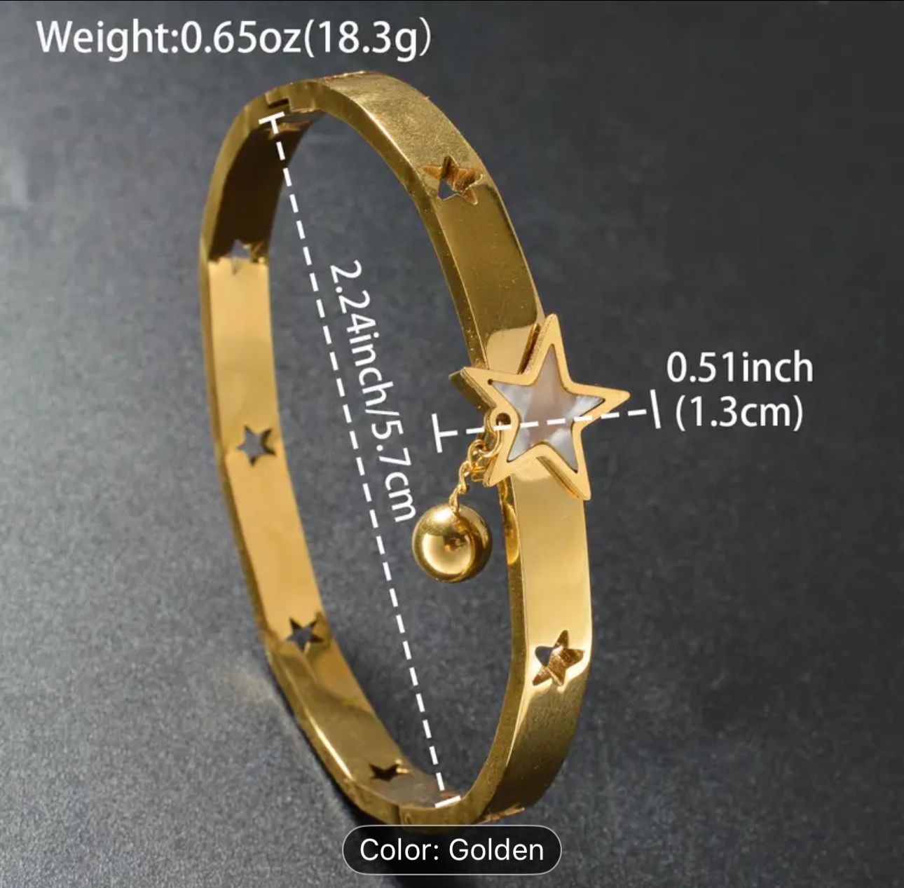Fashionable Cute Korean Style Geometric Star Stainless Steel Bracelet in Germany