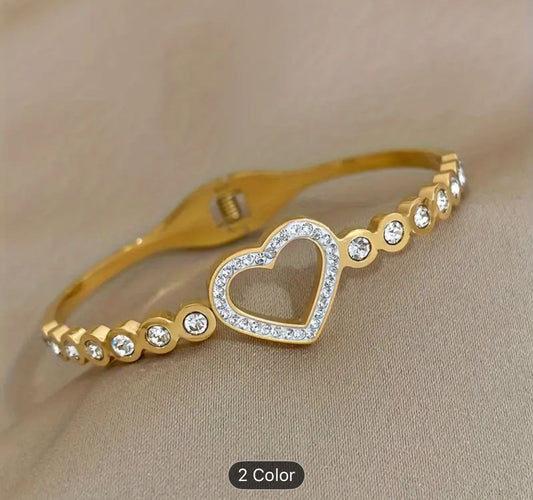 Heart Stainless Steel Gold Plated Couple Charm Bracelet in Berlin