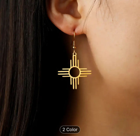 Sun Dangle Earrings Stainless Steel Gold Color Women Earrings in Germany