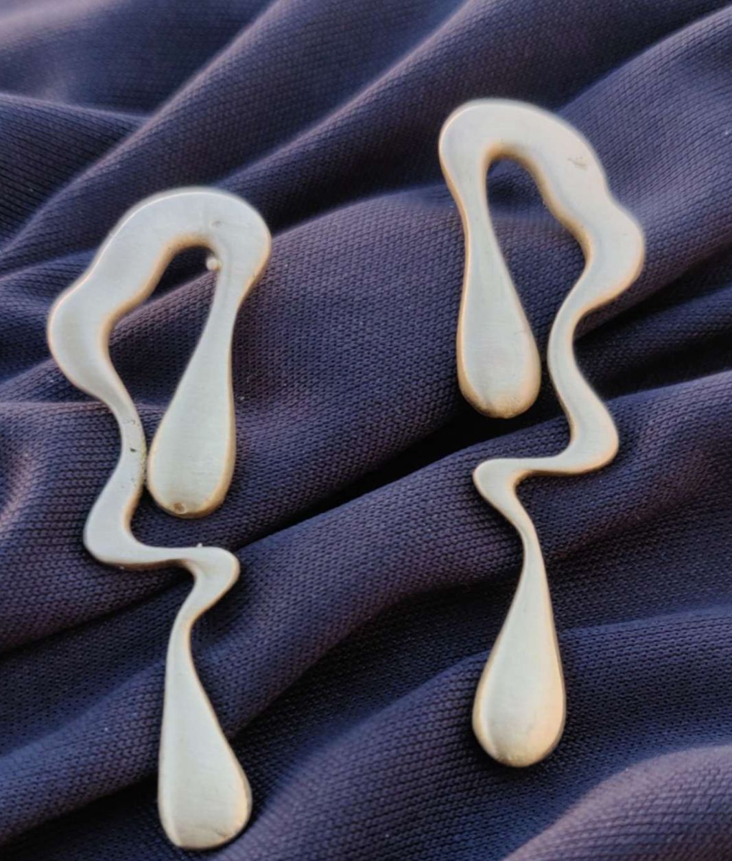 Contemporary Brass Handmade Gold Plated Earrings in Berlin