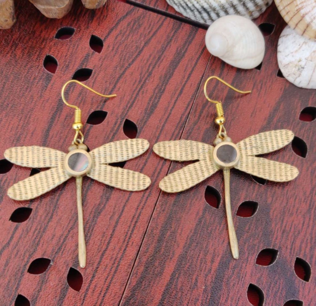 Modern Artistic Brass Handmade Wing Earring in Munich