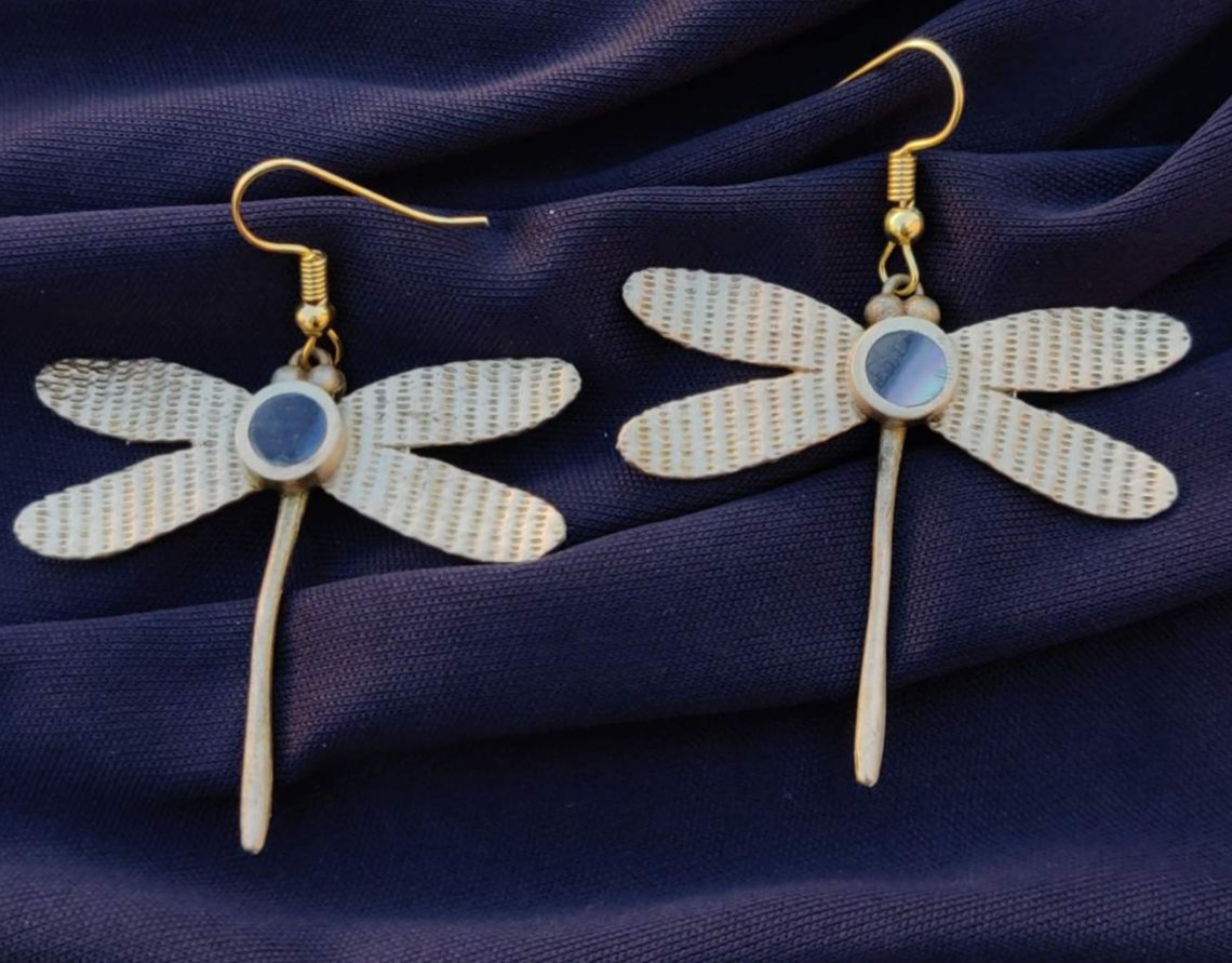 Modern Artistic Brass Handmade Wing Earring in Munich