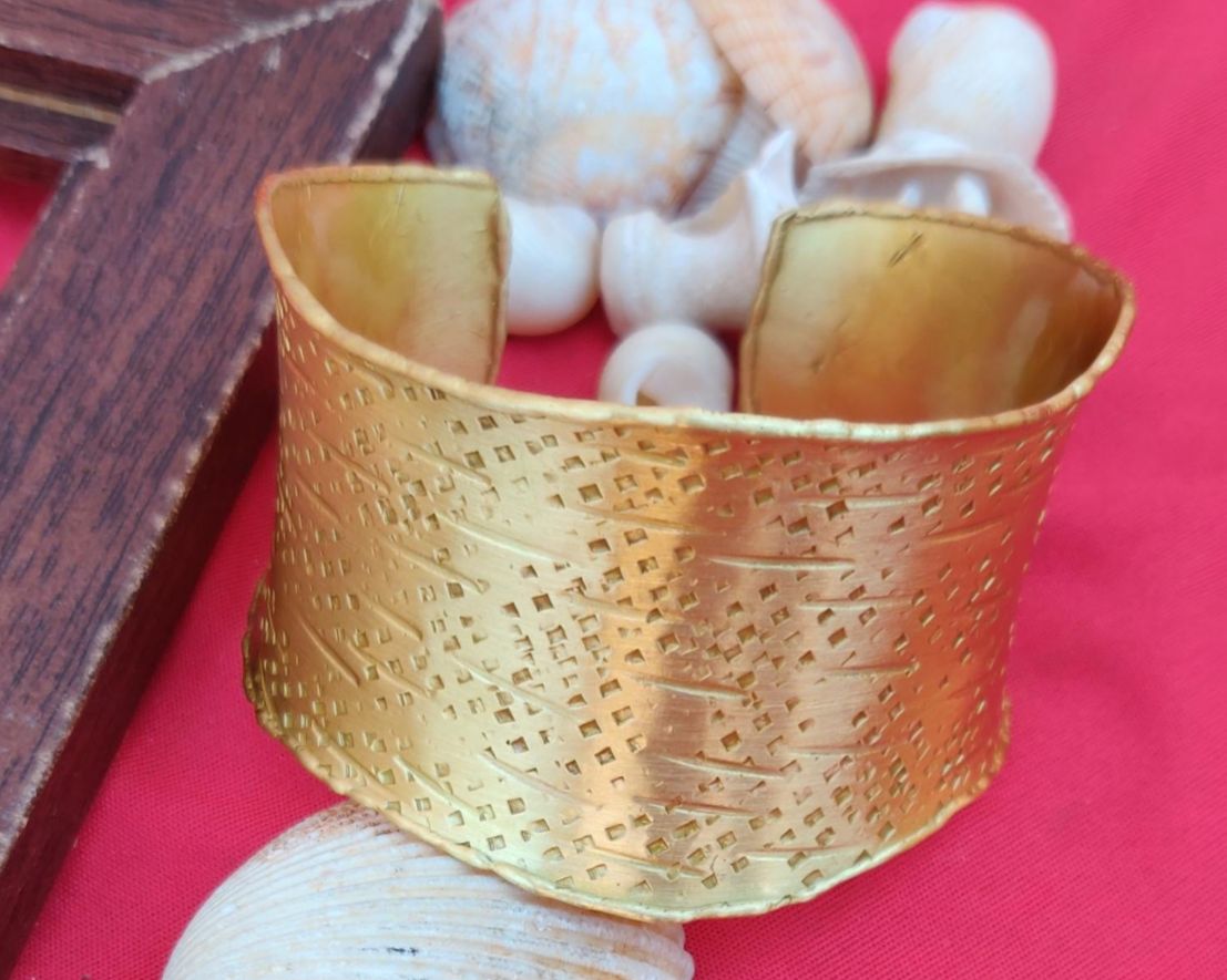 Handcrafted Brass Textured Adjustable Size Kada Bracelet for Women and Girls in Berlin