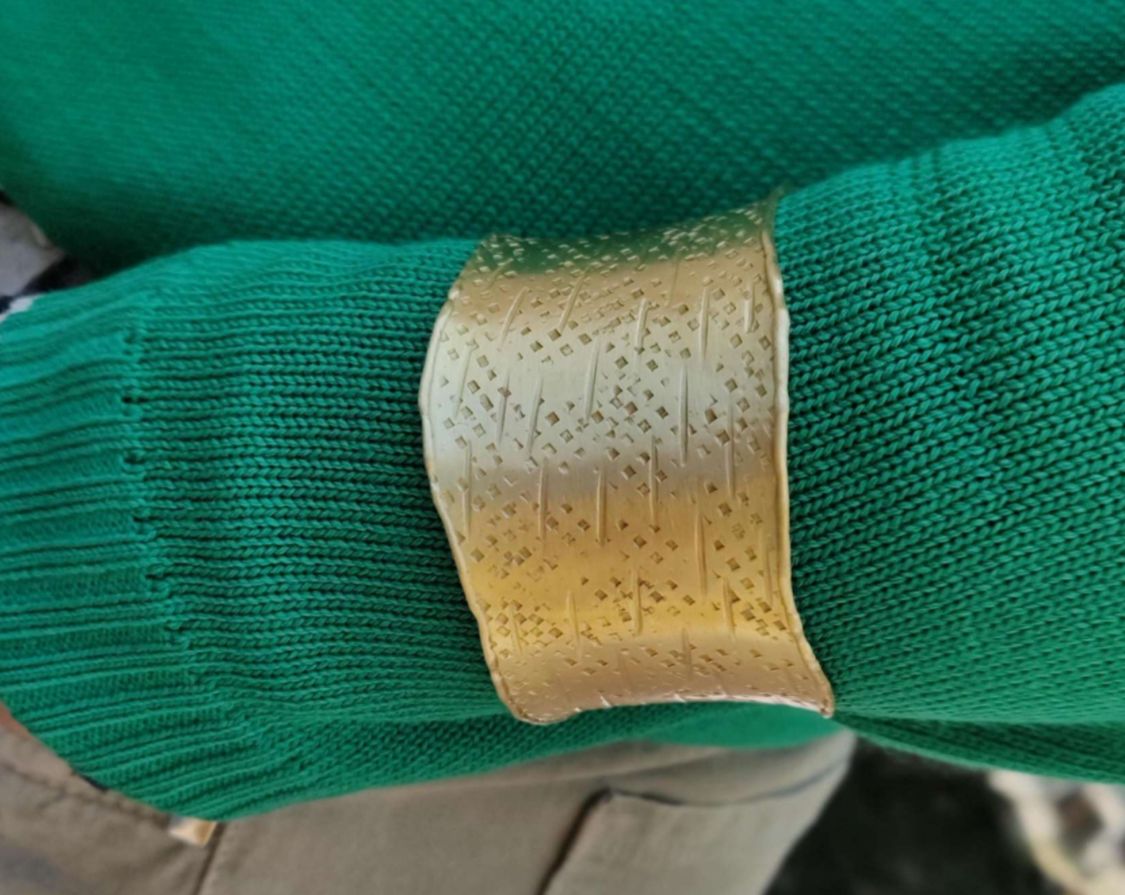 Handcrafted Brass Textured Adjustable Size Kada Bracelet for Women and Girls in Berlin