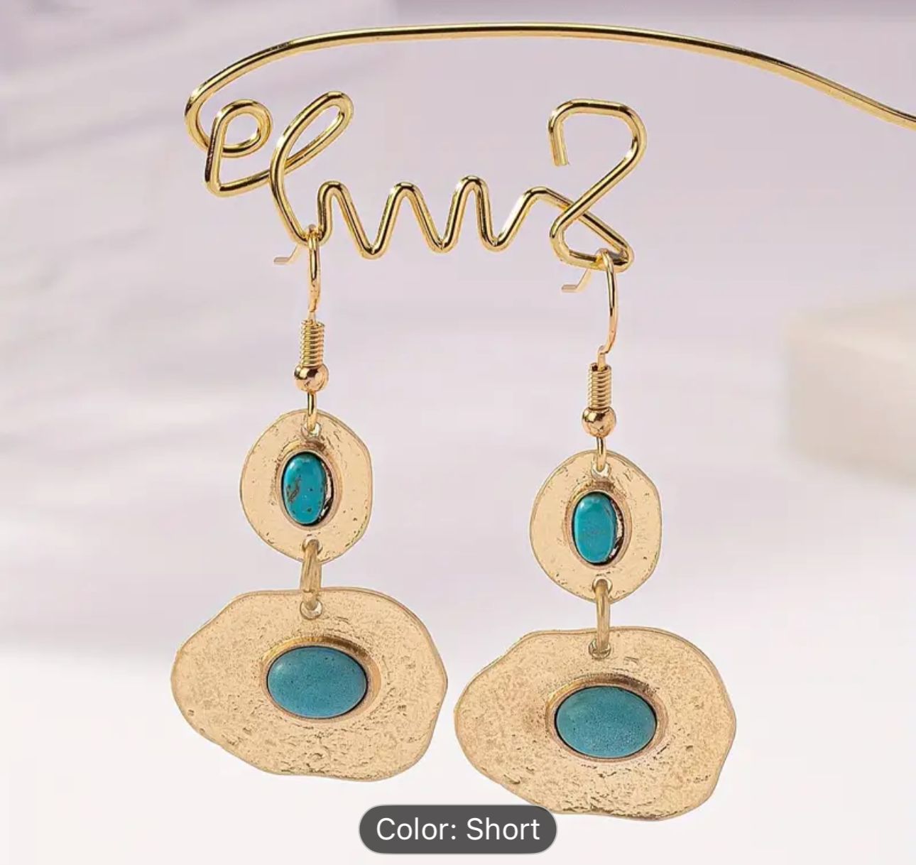 Bohemian Style Vintage Golden Metal Earrings in Germany