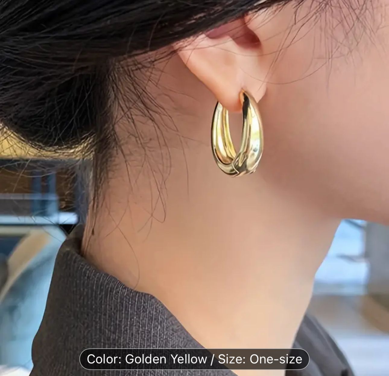 Shiny Golden Glamorous Hoops Earrings for Women and Girls in Germany