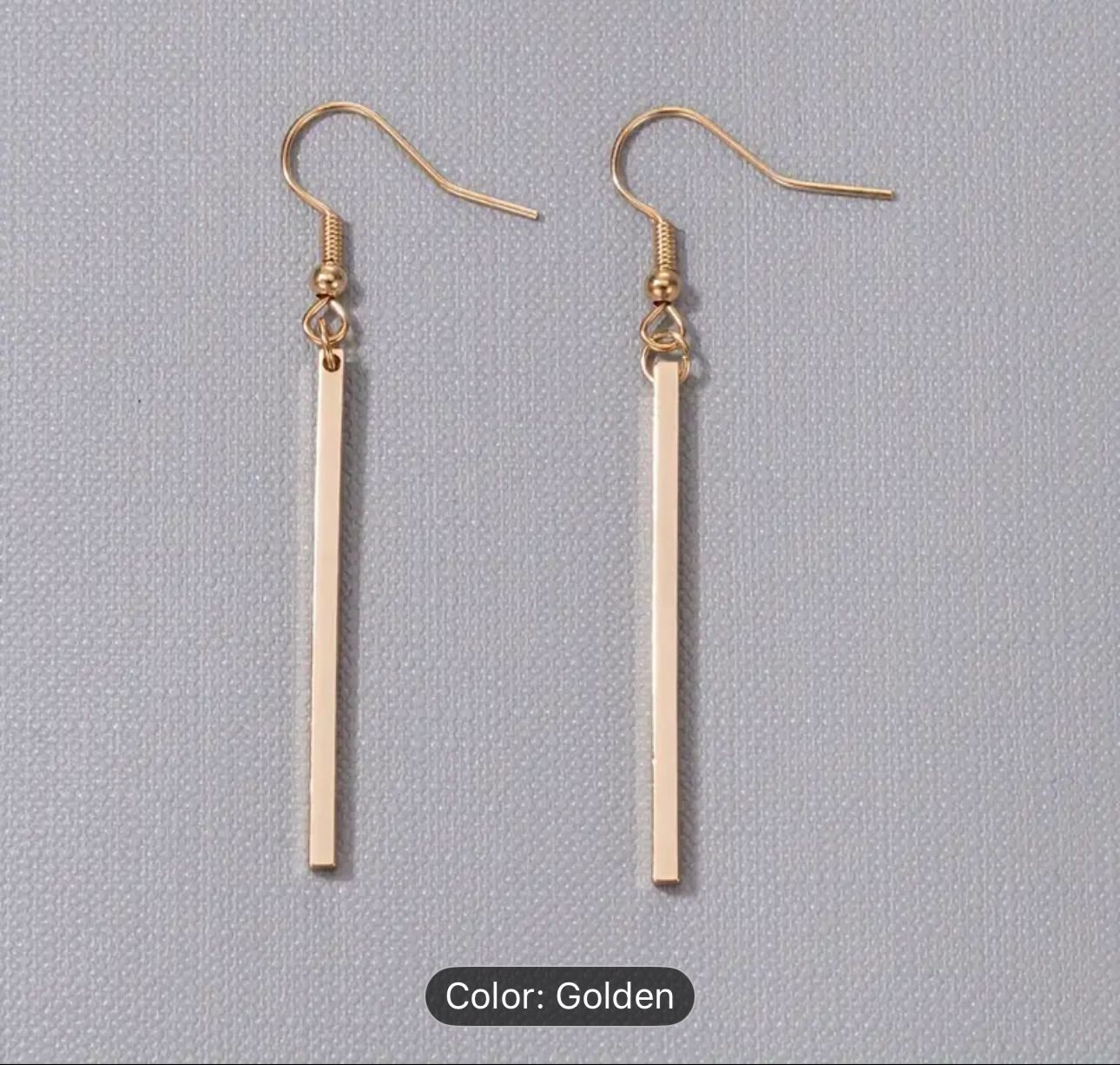 New Geometric Gold Colour Rectangle Drop Earrings in Berlin