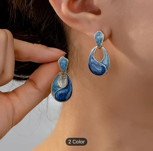 Korean metal leaf stud earrings for Women in Berlin