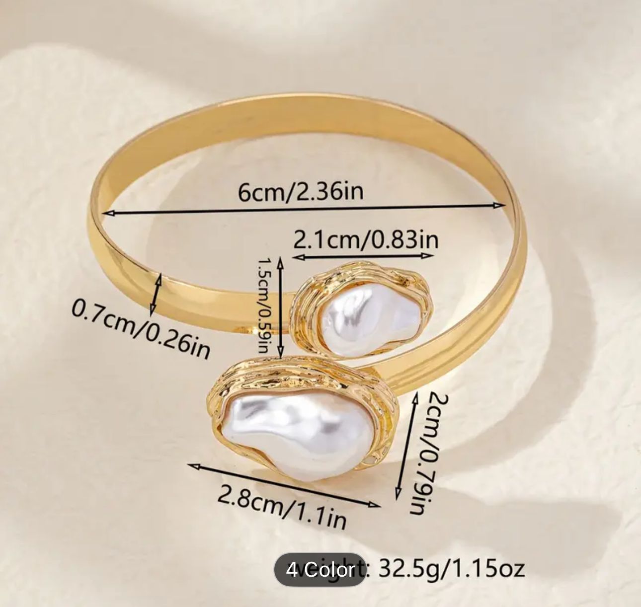 Women Pearls Handcrafted Gold-Plated Armlet Bracelet in Berlin