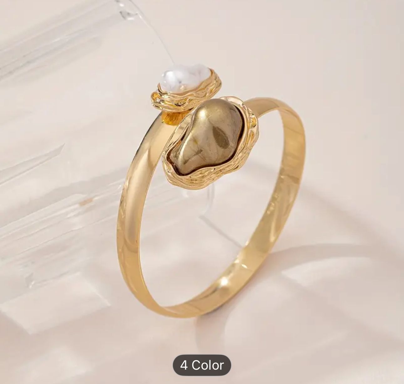 Women Pearls Handcrafted Gold-Plated Armlet Bracelet in Germany