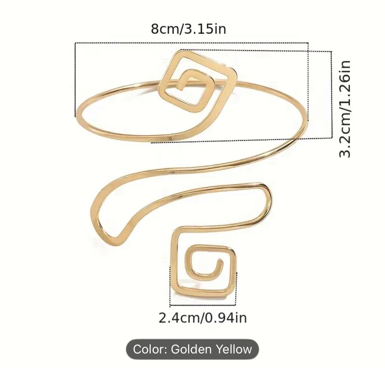 Elegant Geometric Twisted Circle Open Bangle Iron Lady'S Arm Jewelry in Munich