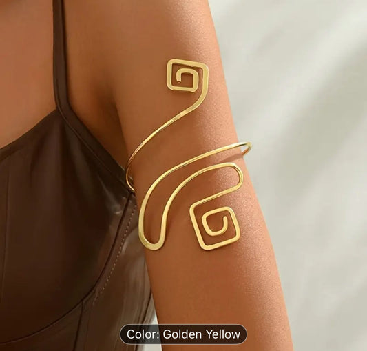 Elegant Geometric Twisted Circle Open Bangle Iron Lady'S Arm Jewelry in Munich