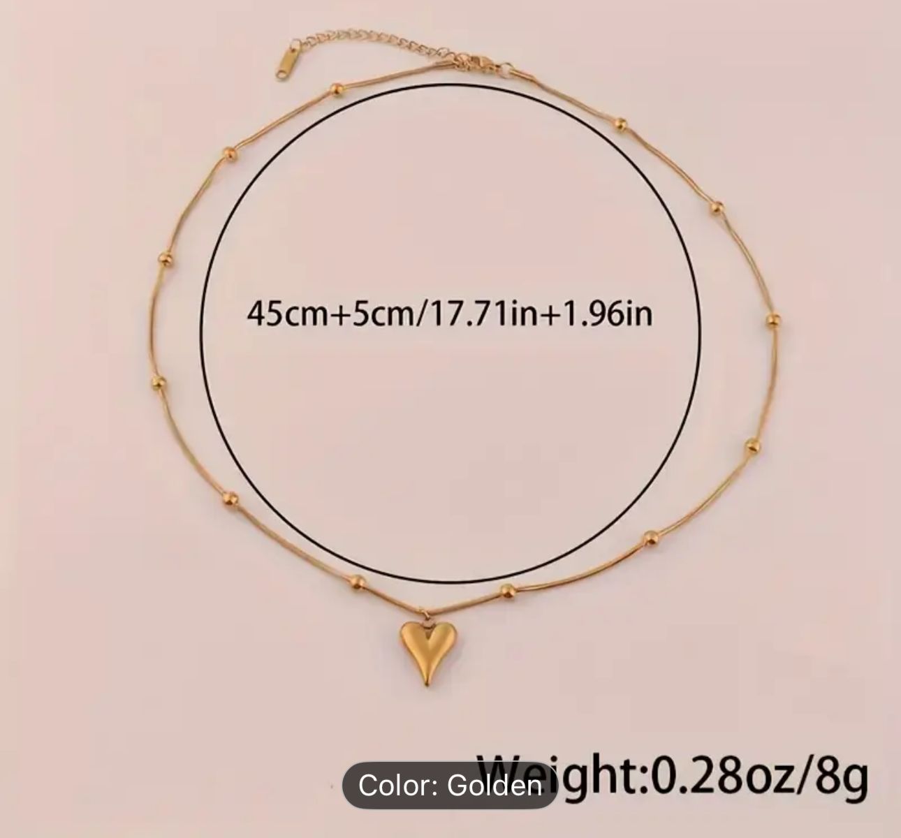 Gold Fashion Heart Pendant Necklace Woman Choker Stainless Steel in Berlin