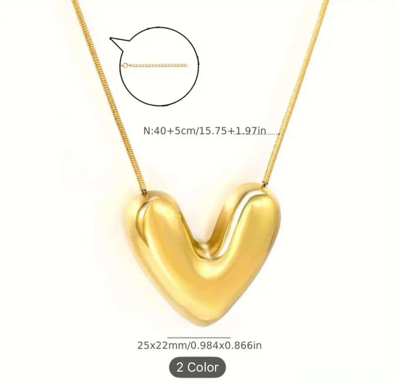 Gold Plated Cute Cubic Heart Pendant Necklace for woman in Berlin