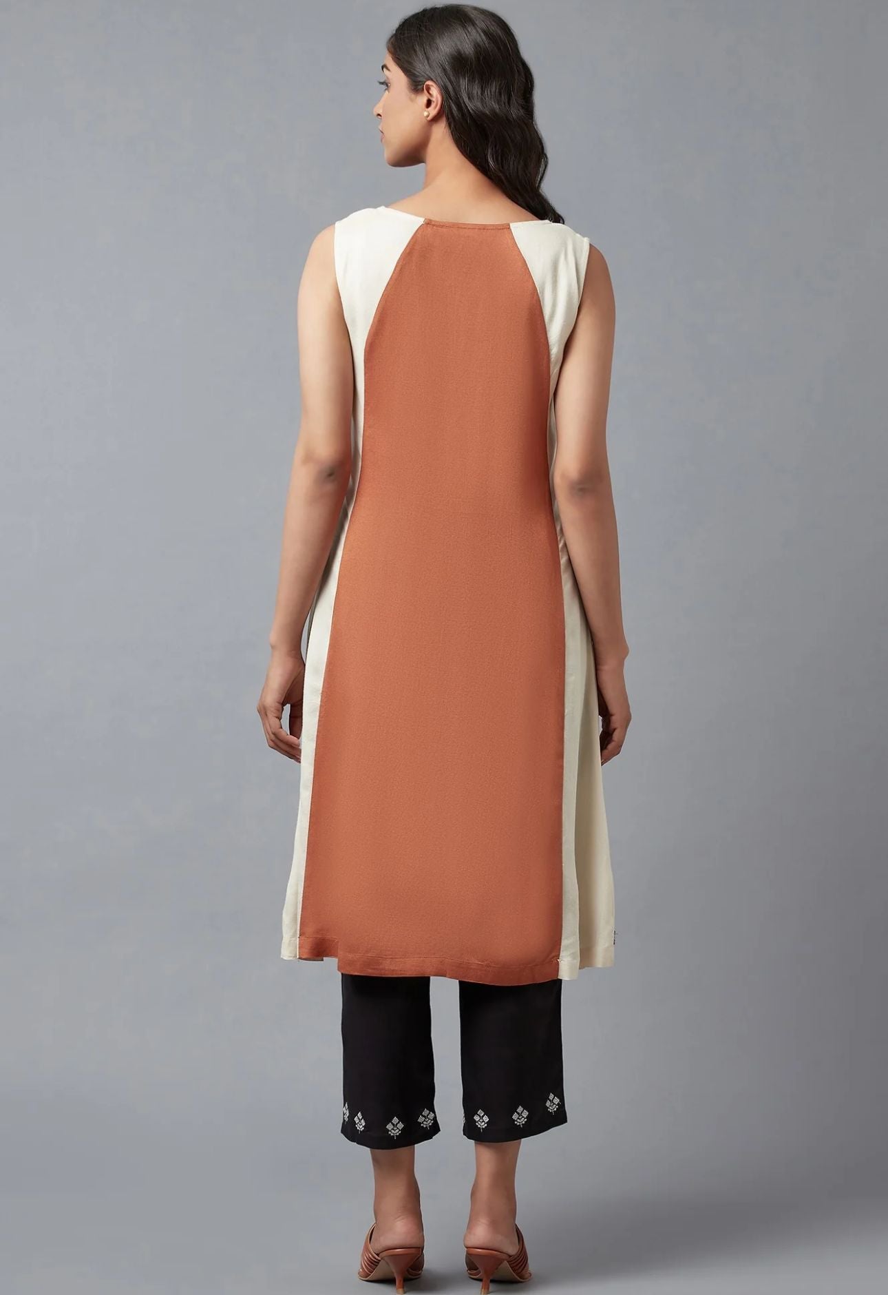 Rust Brown Embroidered kurta in Munich