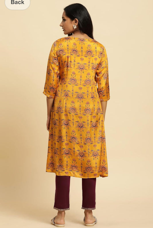 Women's Viscose Regular Fit Casual Kurta embroidery and fabric detail - Neha Couture Indian Fashion