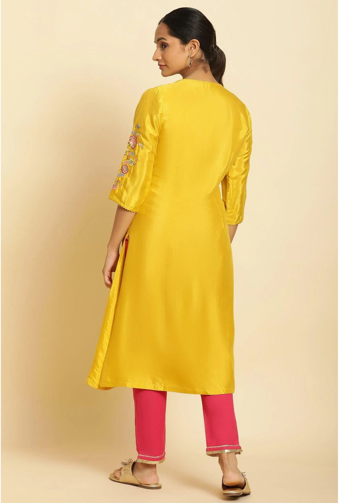 Marigold Yellow Embroidered Kurta in Berlin