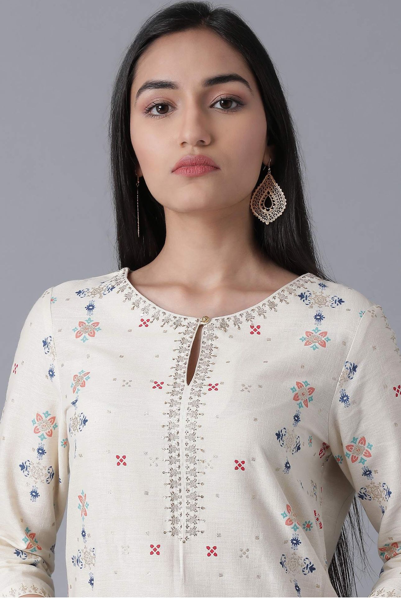 Ecru Straight kurta in Germany