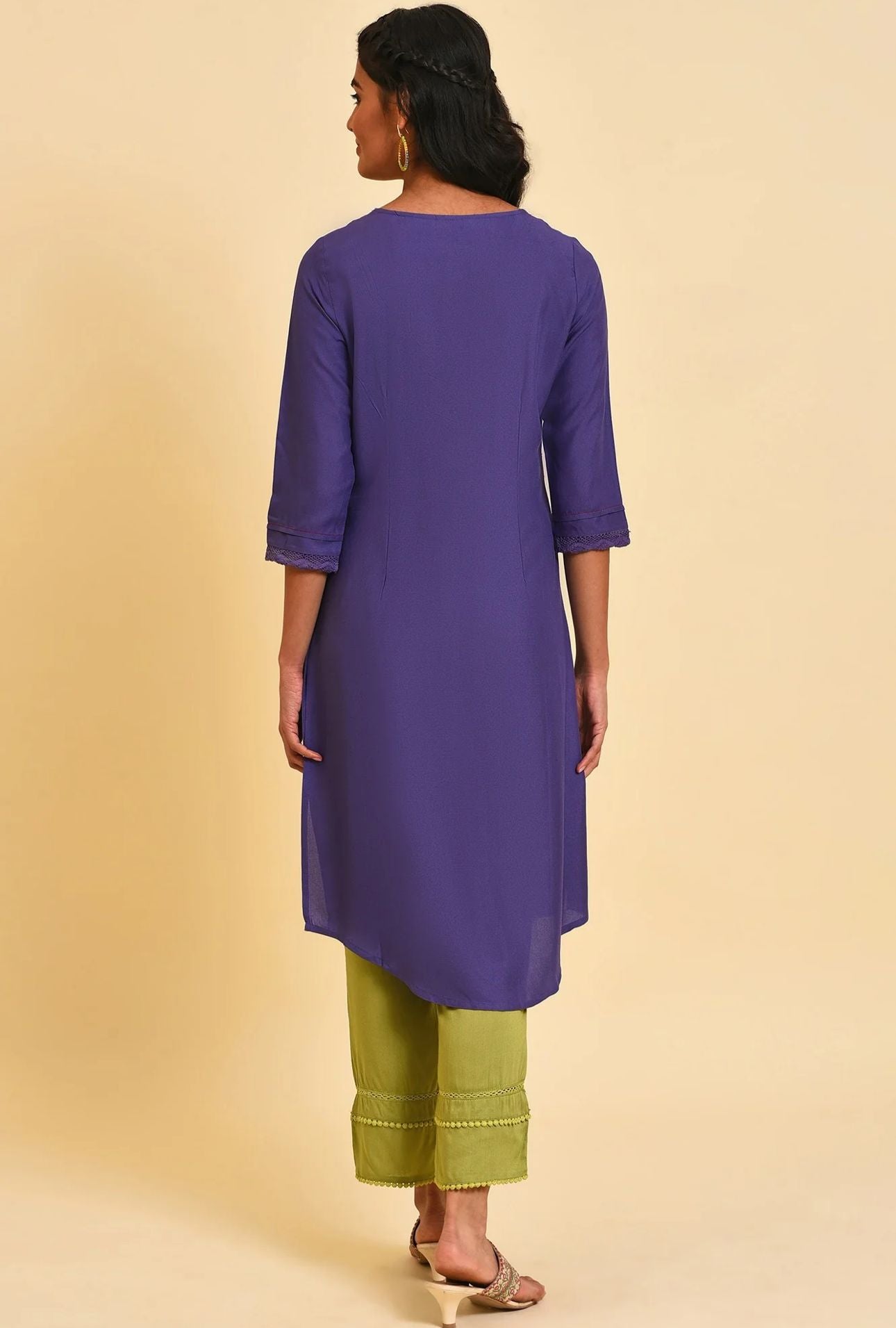 Purple Embroidered kurta Set in Germany