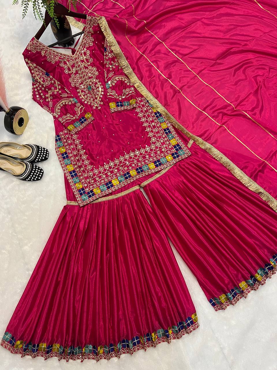 Beautiful Pink Suit Heavy Chinon work in Germany