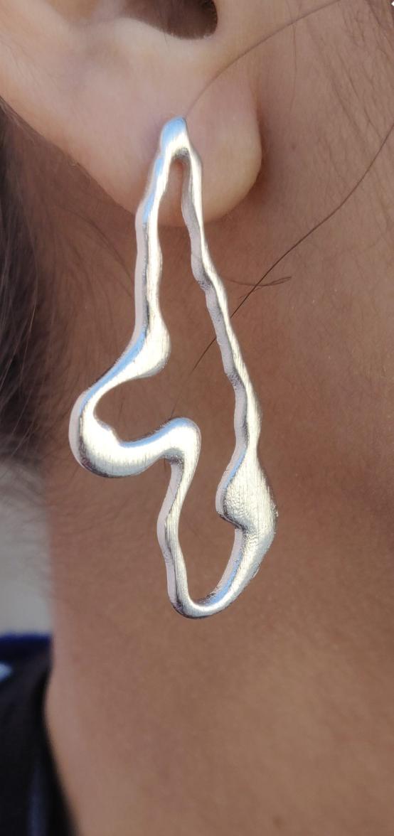 Handmade Brass Modern Art-Inspired Dangle Earrings in Germany