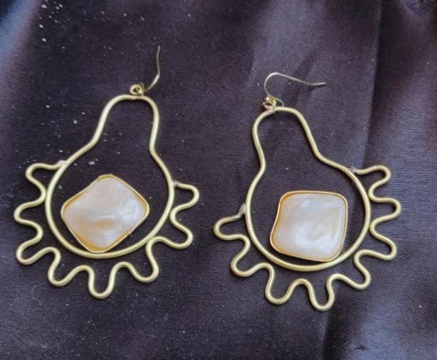 Dangle Earring Statement Brass Earrings in Organic and Geometric Styles in Germany