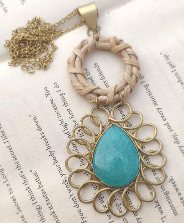 Brass Handmade Lightweight Stone Work Necklace in Berlin