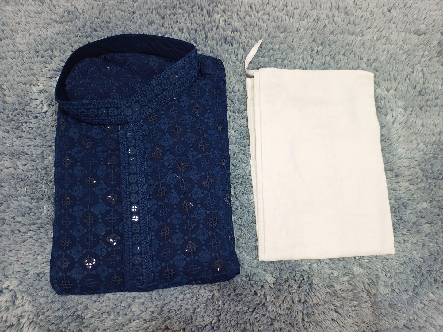 MENS CHIKENKARI HEAVY RAYON KURTA IN GERMANY