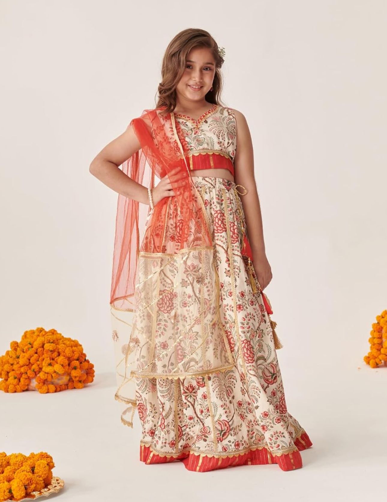 Girl's Cotton Blend Lehenga Choli Dupatta in Germany