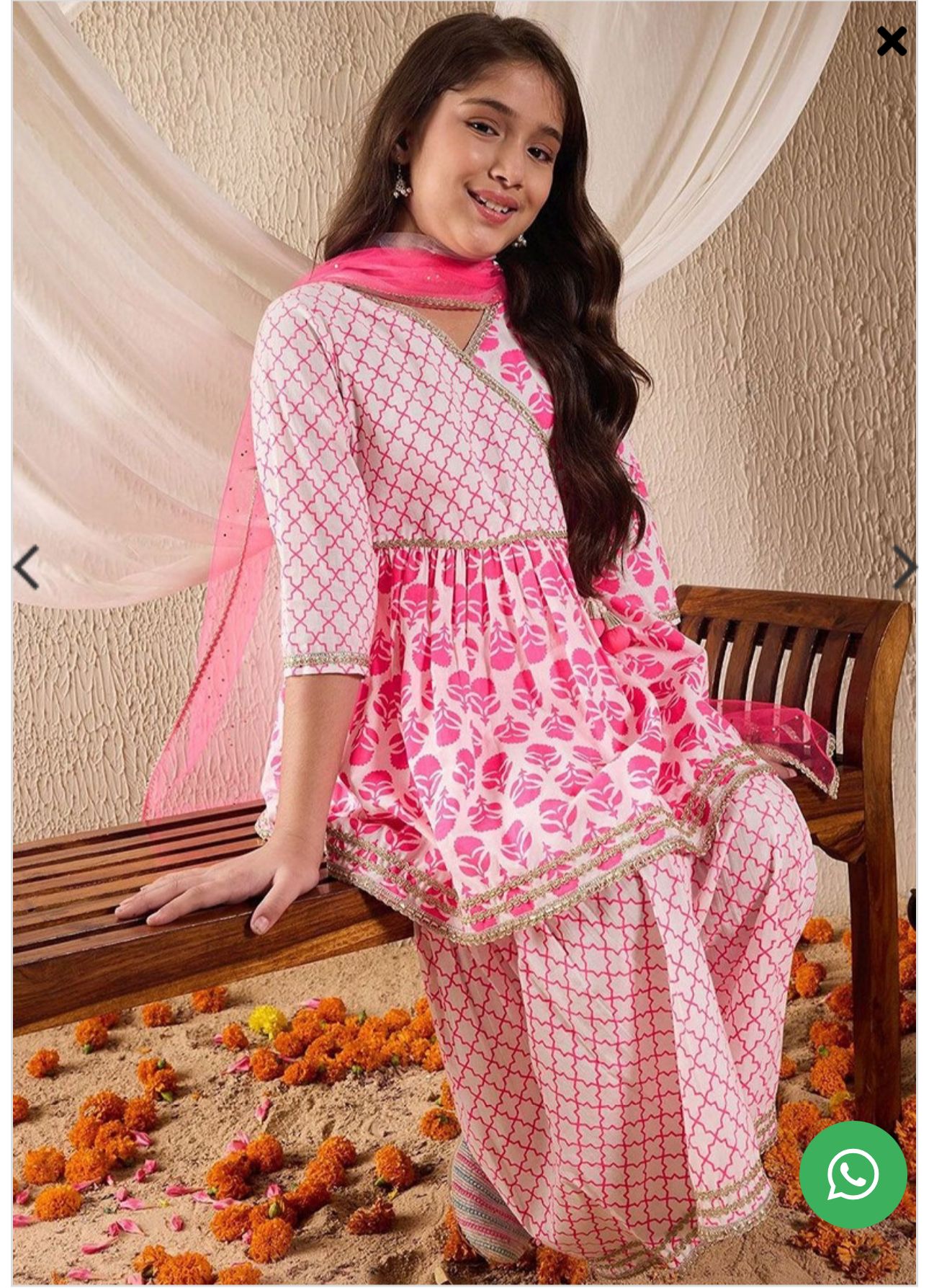 Girls Floral Print 3-Piece Kurta Suit Set