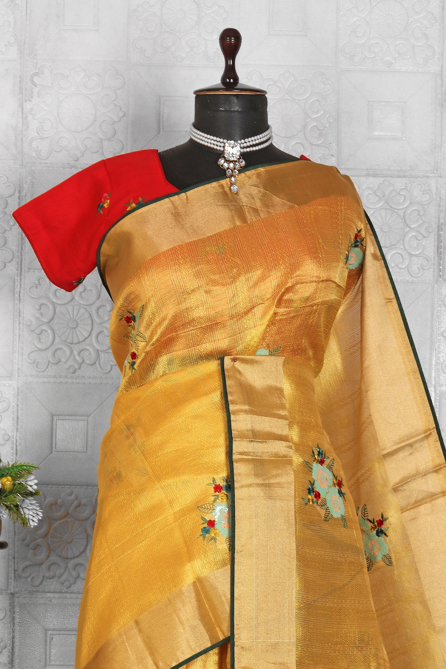 Chanderi Silk Saree with stitched blouse in Berlin