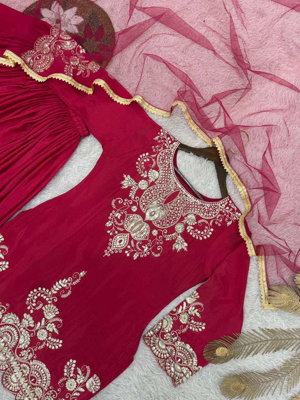 FANCY KURTI WITH BEAUTIFUL FLAIRED PLAZZO AND DUPATTA IN GERMANY