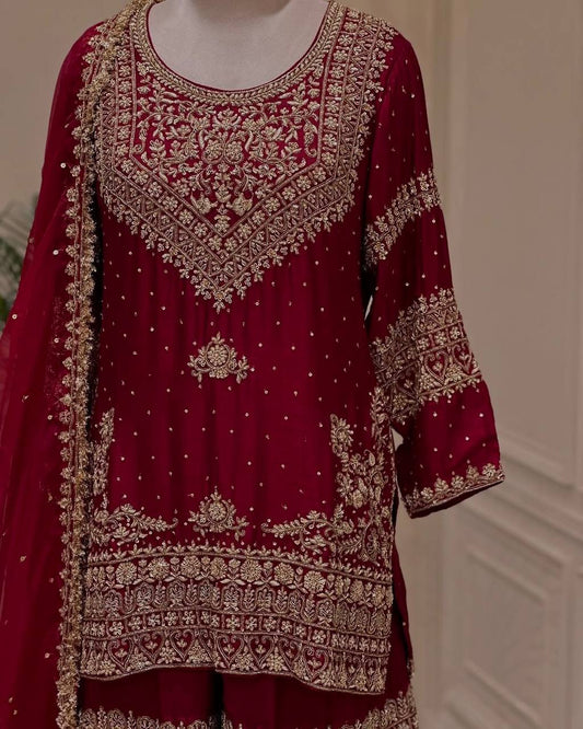 Elegant Embroidered Sequence Work Beautiful Designer Set - Neha Couture Indian Fashion