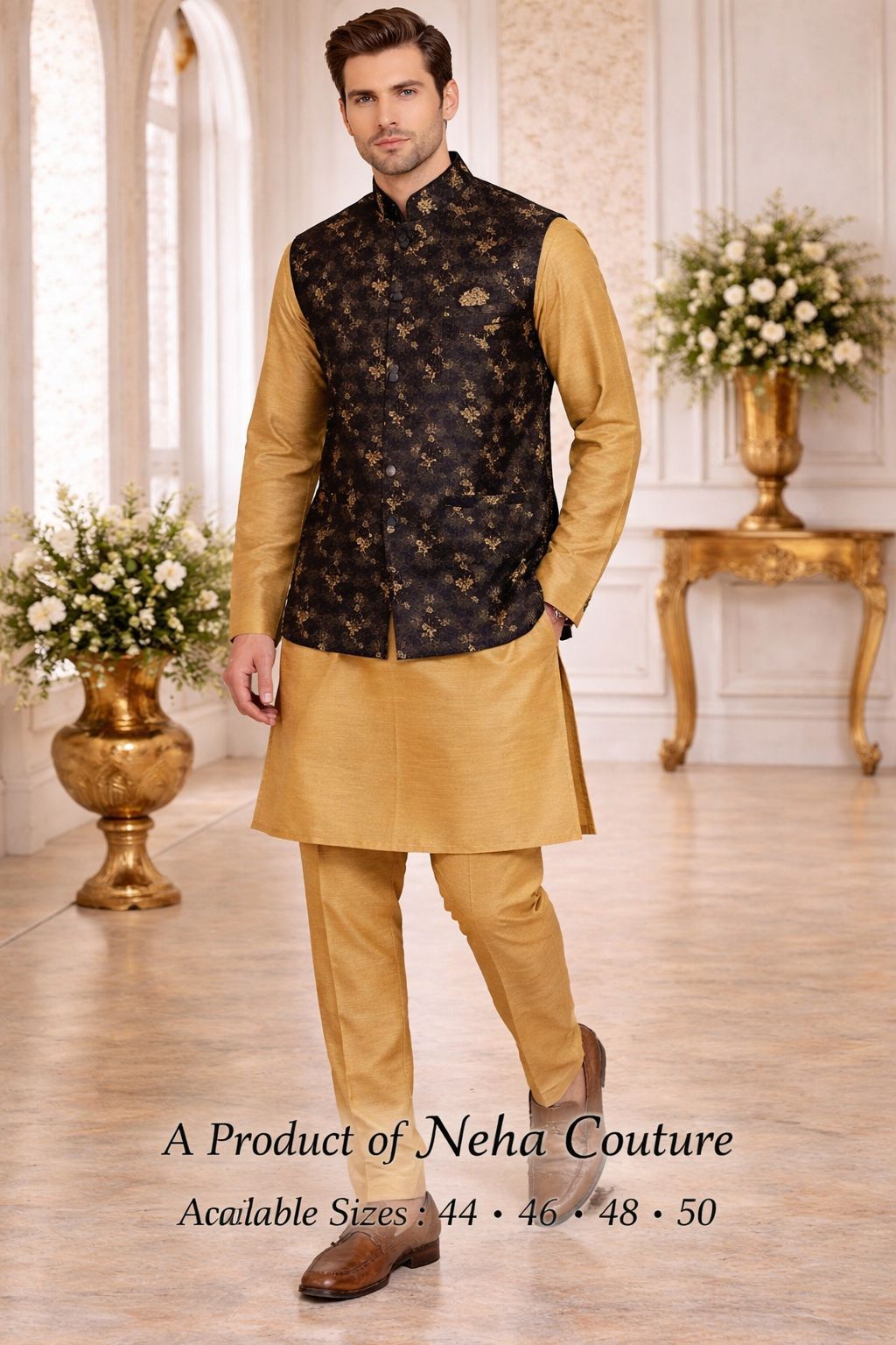 Kurta Payjama With Jacket Jacquard Work Banarasi Silk In Berlin